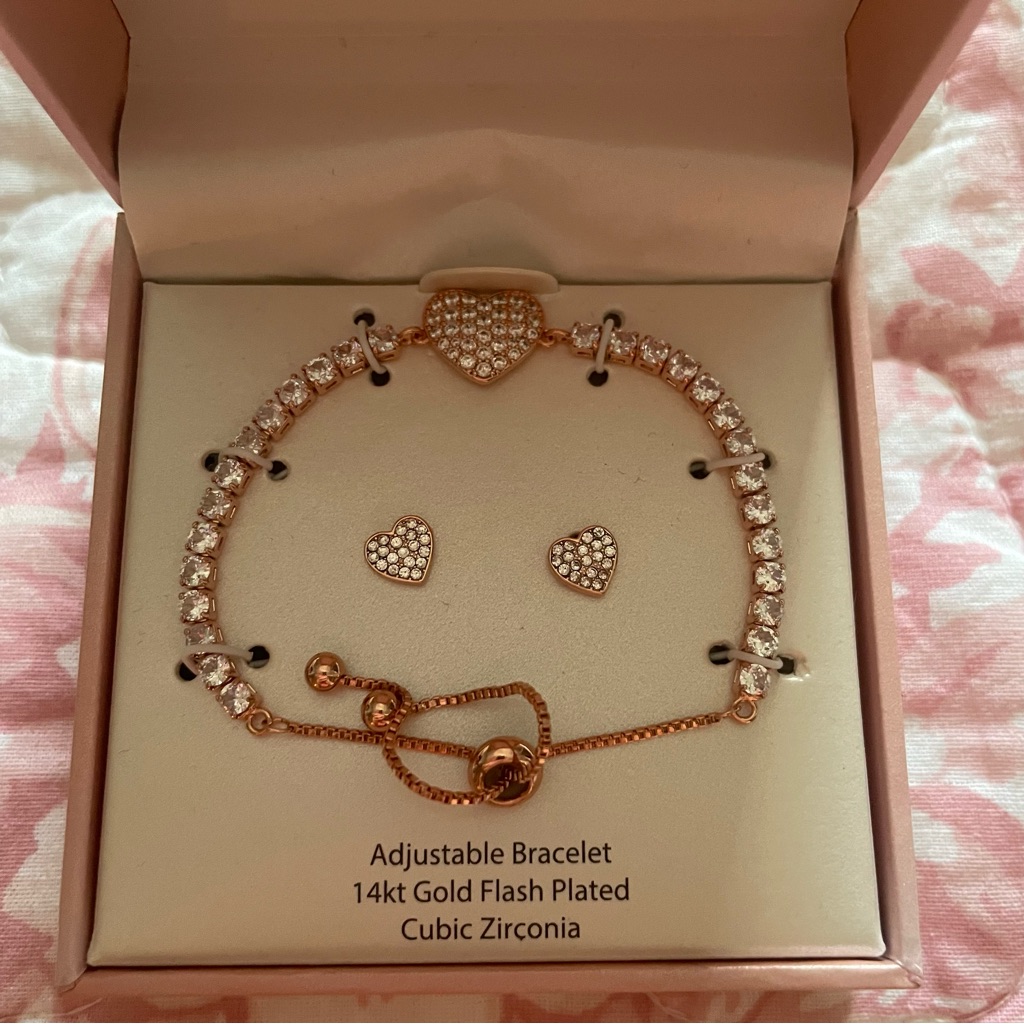 Rose Gold Plated Bracelet With Cubic Zirconia